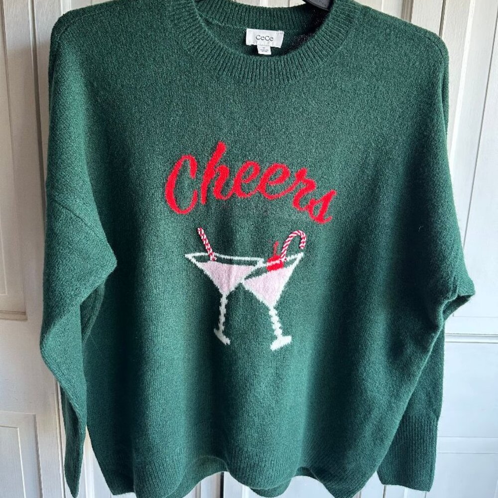 NWT CeCe Cheers Super soft Oversized Sweater in Green Size LARGE - Picture 2 of 2